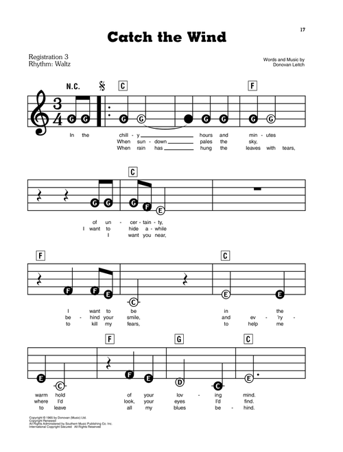 Catch The Wind - Donovan (E-Z Play Today)