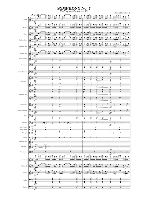Dmitri Shostakovich - Symphony No. 7 - Last 26 measures