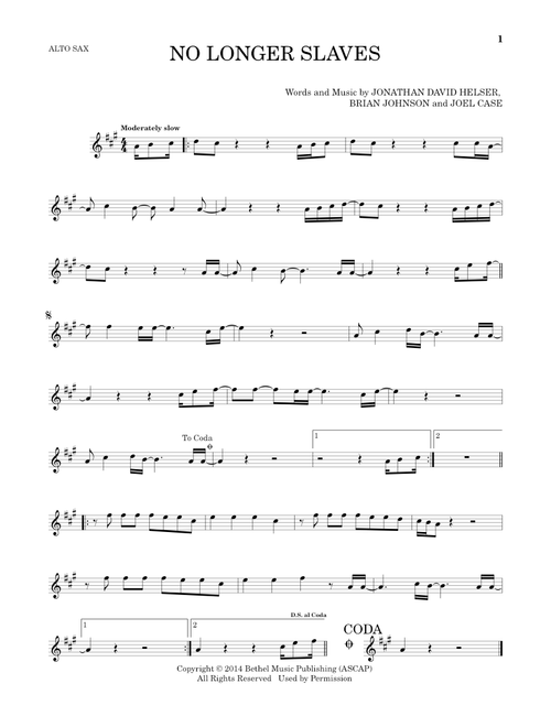 No Longer Slaves - Bethel Music (Alto Sax Solo)