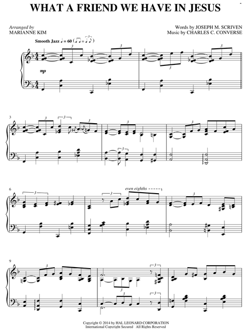 What A Friend We Have In Jesus - Joseph M Scriven, Charles C Converse, Marianne Kim (Piano Solo)