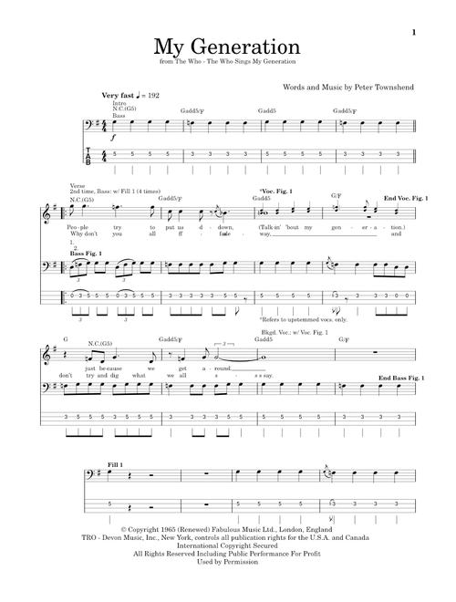 My Generation - The Who (School of Rock - Bass Guitar)