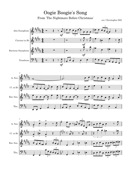Oogie boogie song – Danny Elfman - Arr Christopher Bill