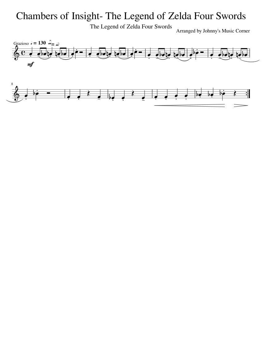 Chambers of Insight The Legend of Zelda Four Swords Sheet music for