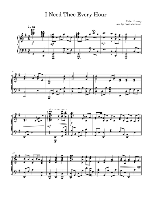 I Need Thee Every Hour – Robert Lowry