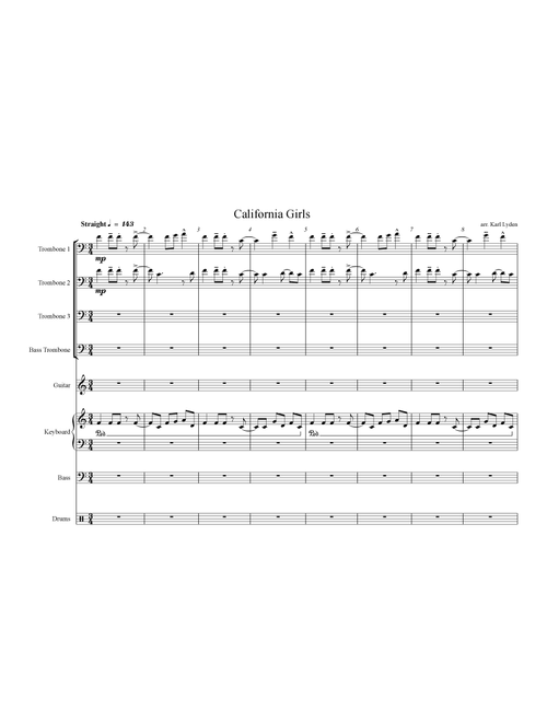 California Gurls (Arr. Karl Lyden) - Katy Perry Featuring Snoop Dogg (Small Ensemble)