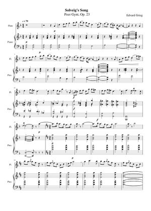 Play Official version of Solveig's Song Sheet Music by Edvard
