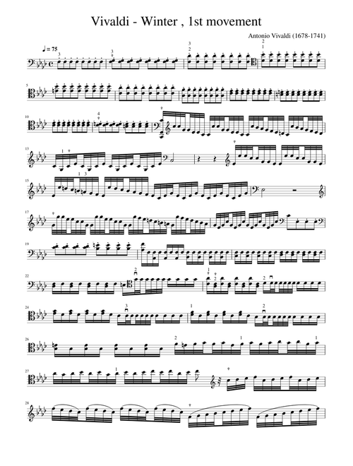 Vivaldi - WInter for Cello Solo 