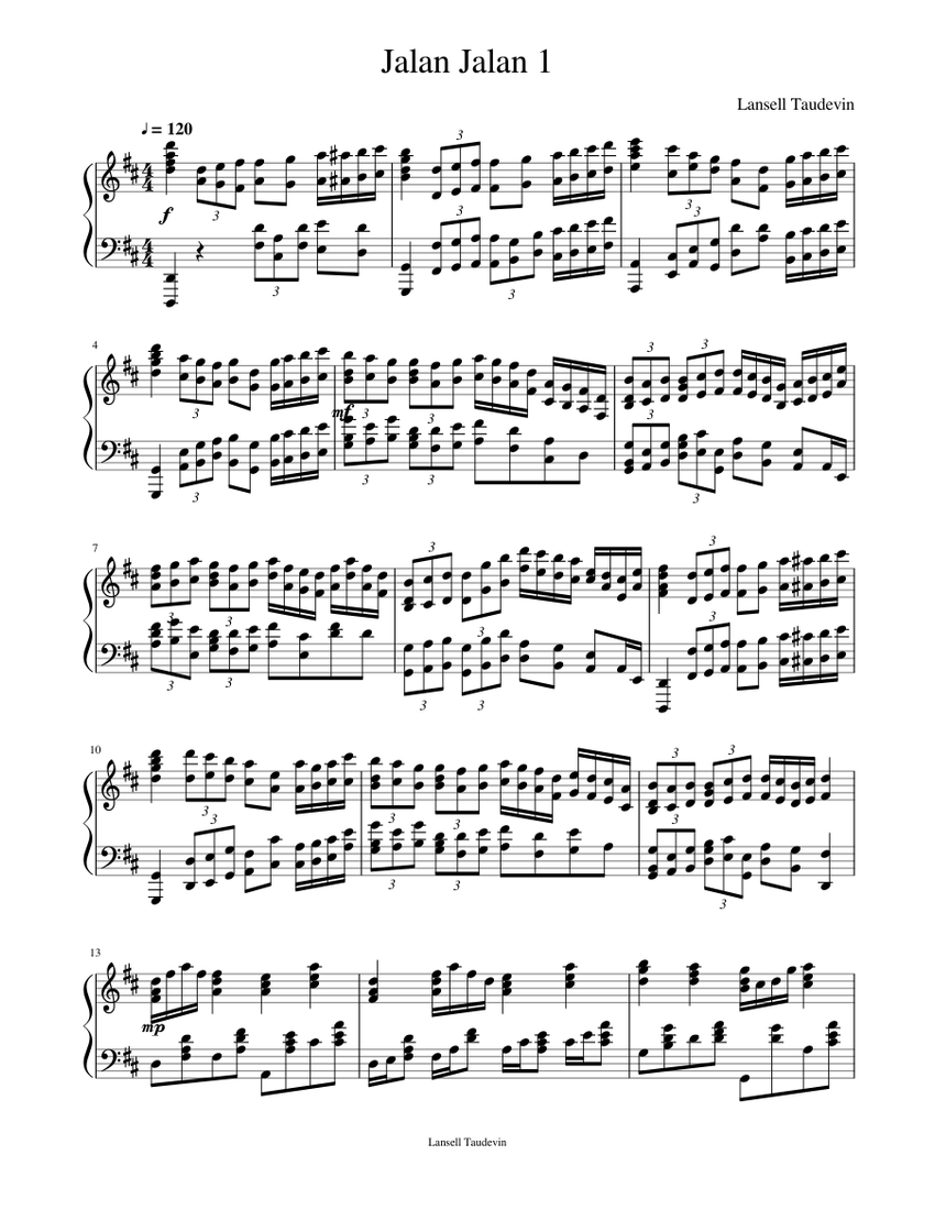 Jalan Notes Jalan Jalan 1 Sheet Music for Piano (Solo) | MuseScore.com