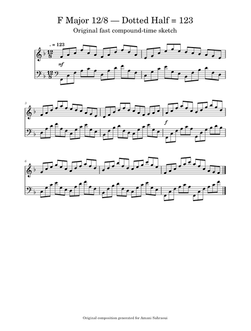 f major 12 8 dotted half 123 piano
