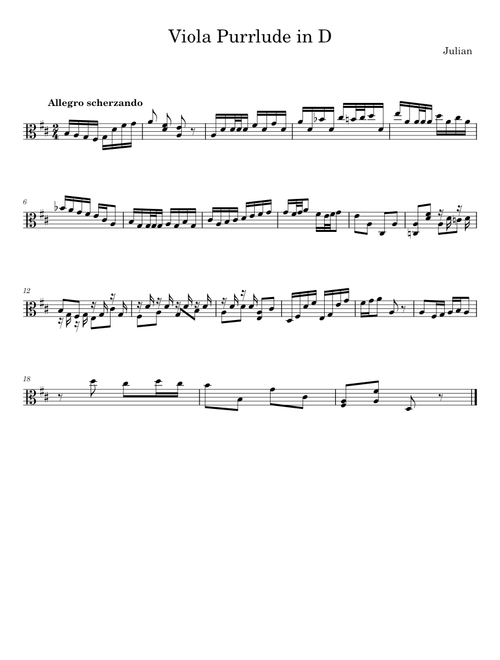 Viola Purrlude in D - Julian