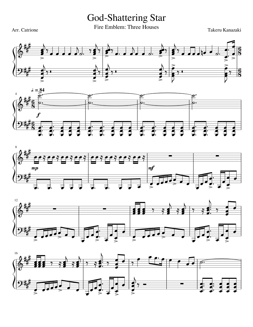 Fire Emblem Three Houses - God-Shattering Star Sheet music