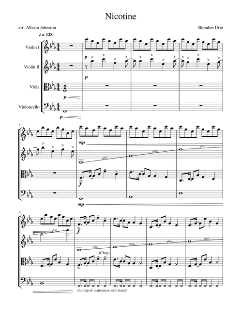 Nicotine - Panic! for String Quartet