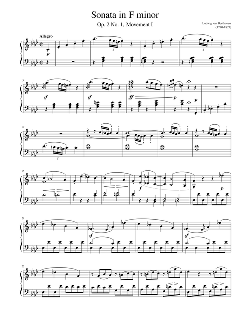 Beethoven - Sonata in F minor Op.2 No.1 Movement I