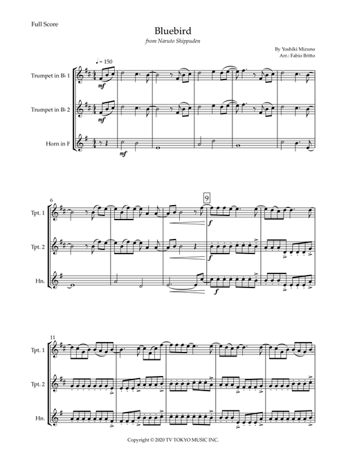 Ikimono Gakari's Blue Bird (Arr. Fabio Britto) - Yoshiki Mizuno (Brass Ensemble)