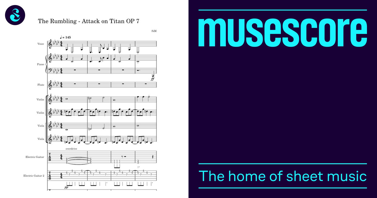 The Rumbling – Sim The Rumbling - Attack on Titan OP 7 Sheet Music and ...