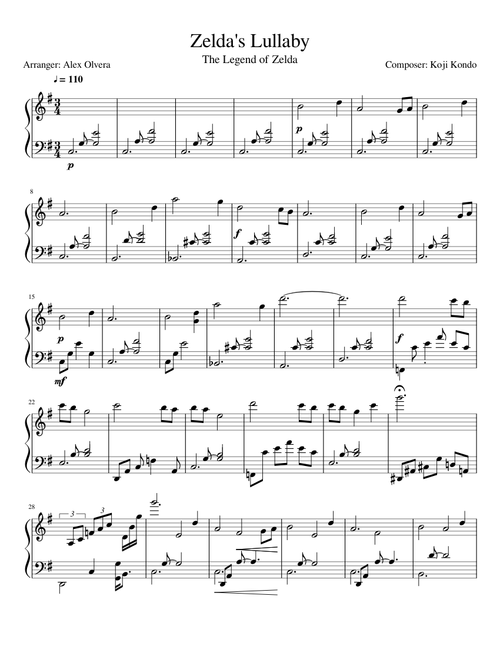 Zelda's Lullaby - Piano