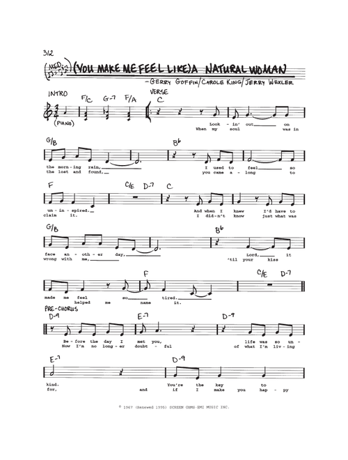 (You Make Me Feel Like) A Natural Woman - Aretha Franklin, Carole King (Real Book - Melody-Chords)