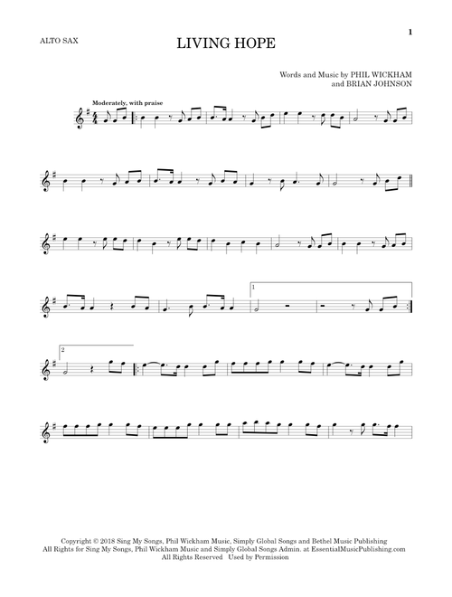 Living Hope - Phil Wickham (Alto Sax Solo)