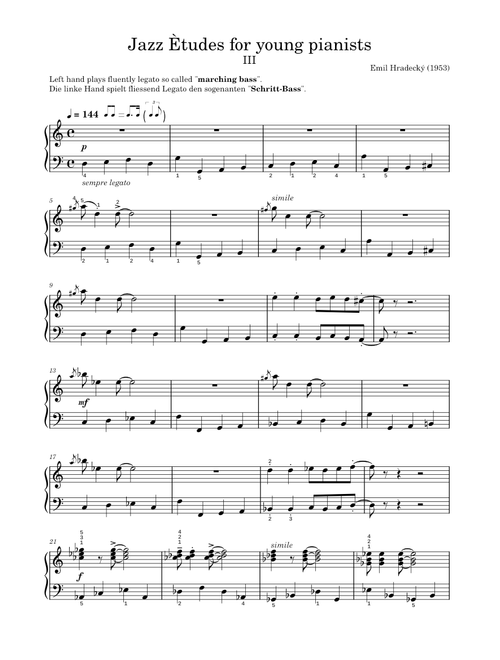 Jazz Ètudes for young pianists #3 – Emil Hradecký
