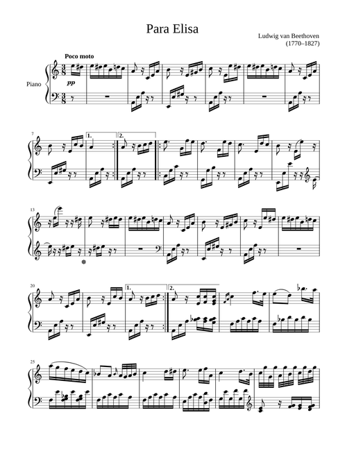 Beethoven - Para Elisa – Música Clásica Para Elisa - Original - Beethoven