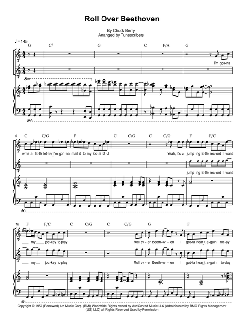 Roll Over Beethoven (Arr. Tunescribers) - Chuck Berry (Piano Vocal)