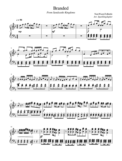 Branded - NateWantsToBattle (Piano)