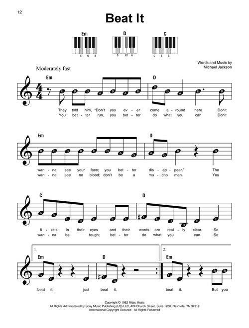 Beat It - Michael Jackson (Super Easy Piano)