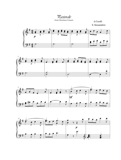 Pastorale (Arr. Ester Alessandrini) - A.Corelli (Piano Solo)