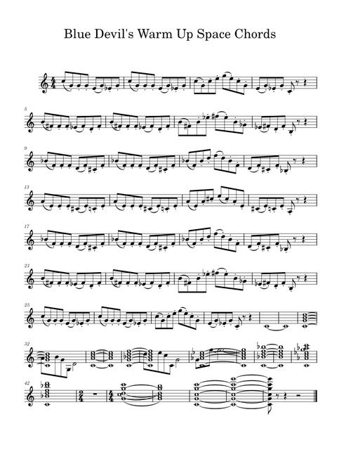 Space Chords – The Blue Devils The Blue Devil's Warm Up Space Chords