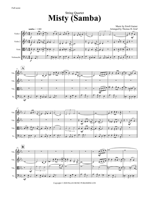Misty (Arr. Thomas Graf) - Erroll Louis Garner (String Quartet)