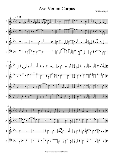 Ave Verum Corpus (Byrd) - Recorder Quartet