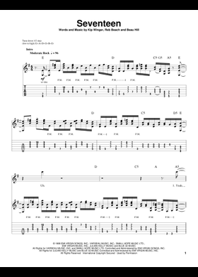 Free Winger sheet music | Download PDF or print on MuseScore.com