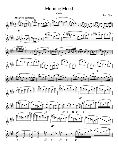 Morning Mood - Violin Adaptation