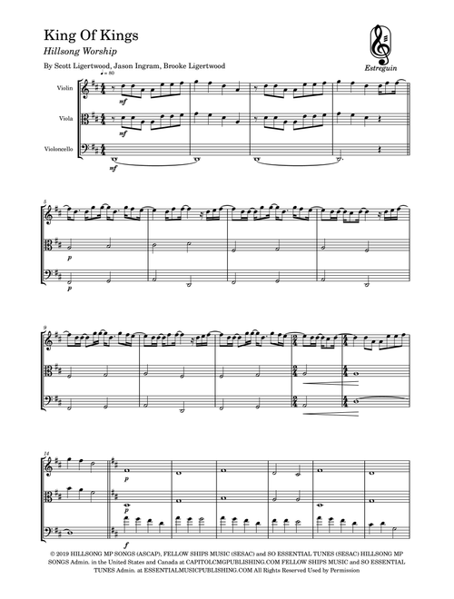 King Of Kings (Arr. Estreguin) - Hillsong Worship (String Ensemble)