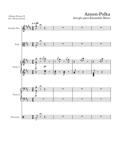 Annen-Polka - Johann Strauss II (Arr. for Mixed Ensemble)