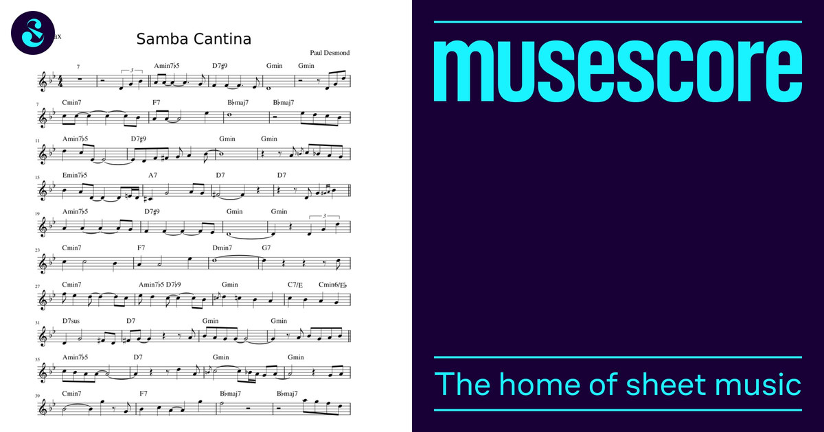 Samba Cantina Paul Desmond Samba Cantina bb Sheet music for Saxophone