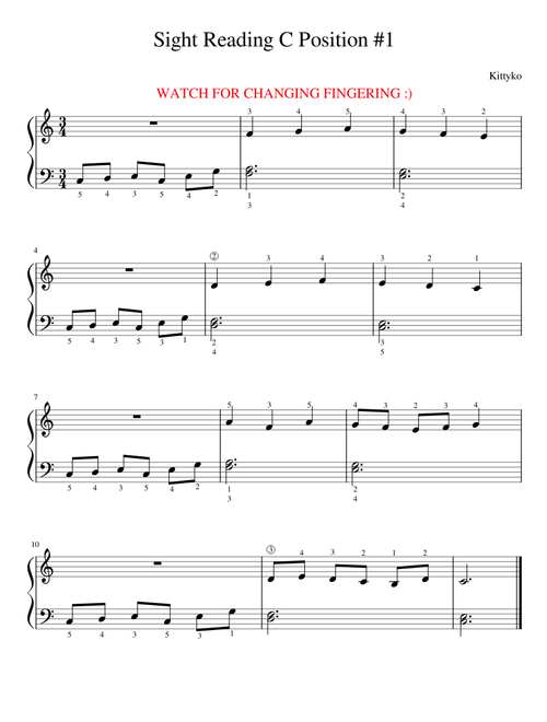 Sight Reading C Position #1