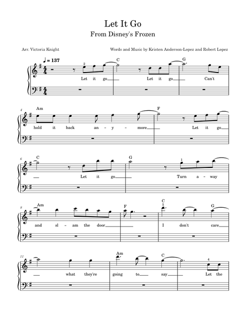Let It Go – Idina Menzel (Super Easy Piano)