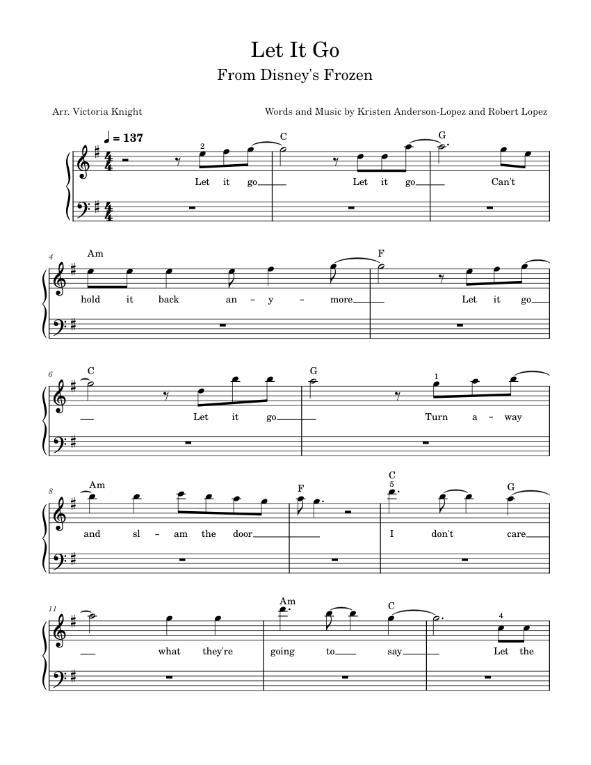 Frozen let it go piano on sale
