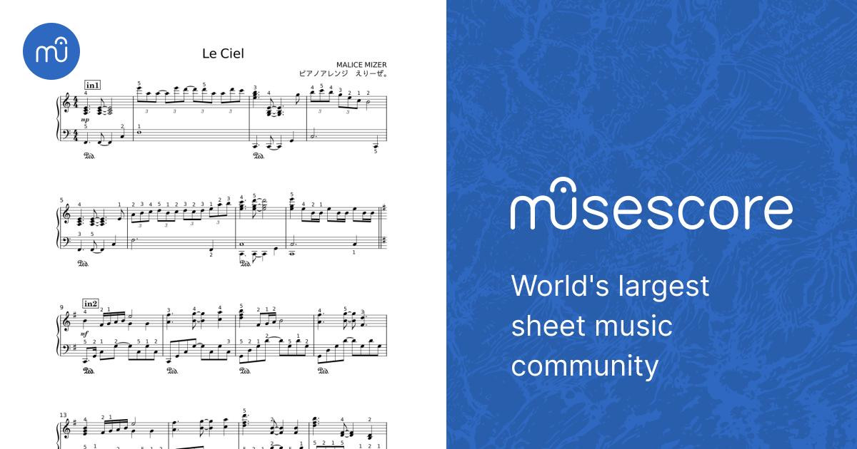 Le ciel - Malice Mizer Sheet Music for Piano (Solo) | MuseScore.com