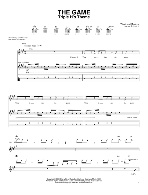 The Game - Drowning Pool (Guitar Tab)