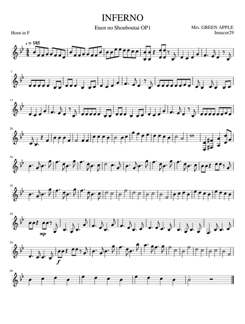 INFERNO - Enen no Shouboutai OP1 (Horn in F)