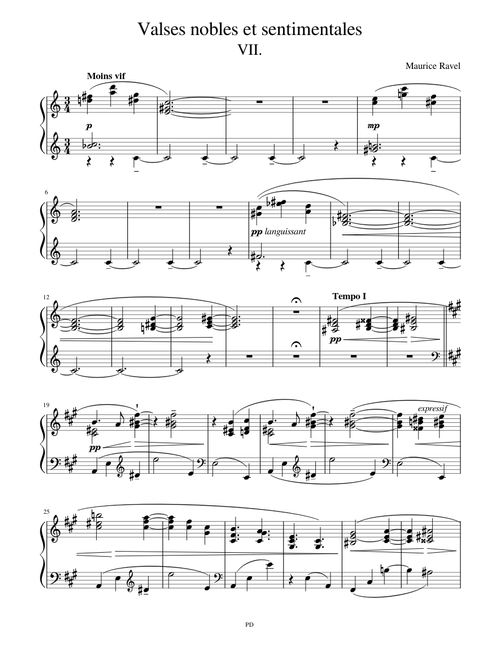 Ravel - Valses Nobles et Sentimentales, VII - Moins vif