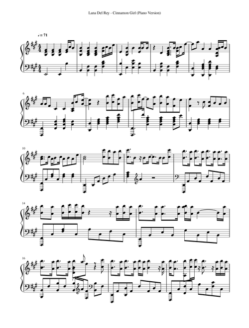Cinnamon Girl (Arr. JohnHenry) - Elizabeth Grant, Jack Antonoff (Piano Solo)