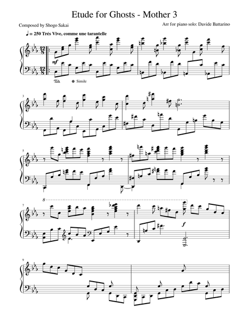 Etude for a Ghost for Piano Solo
