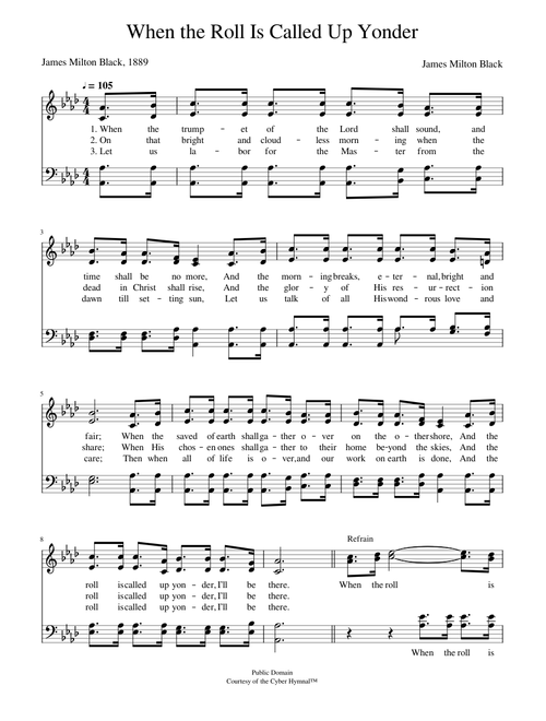 When the roll is called up yonder - James M. Black