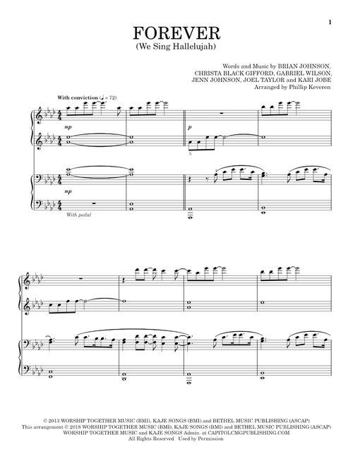 Forever (We Sing Hallelujah) (arr. Phillip Keveren) - Kari Jobe (Piano Duet)