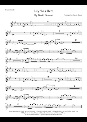 Lily Was Here Sheet Music for Saxophone alto, Guitar (Mixed Duet