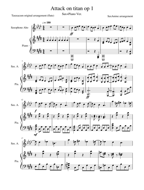 Guren no Yumiya Sax/Piano - Attack on Titan OP1