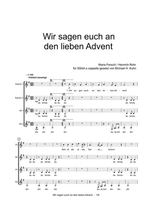 Wir sagen euch an den lieben Advent